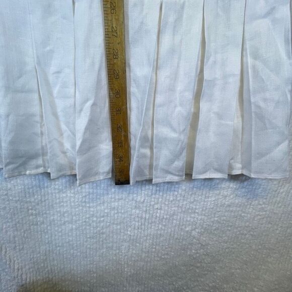 Reformation White Linen Collared Sleeveless Mini Dress Size 10 - Picture 10 of 11